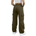 thumbnail image 5 of EDFBUYKRS Female Women Pants Casual Plus Size Sweatpants for Women Tall Women's Fashionable Casual Solid Color Straight Leg Casual Trousers M, 5 of 9