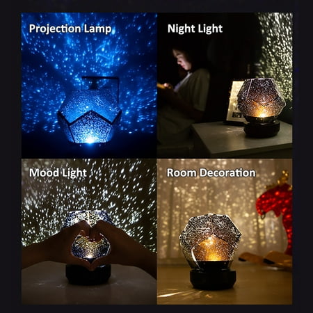 DIY Night Light Baby Star Projector,Constellation Lamp, Color Universe Galaxy Rotating Relaxing Mood Light,LED Projector Night