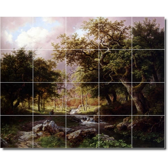 Ceramic Tile Mural-Barend Koekkoek Landscapes Painting 141. 21.25" w x 17" h using (20) 4.25 x 4.25 ceramic tiles