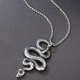 thumbnail image 5 of Retro Vintage Stainless Steel Snake Style Statement Cocktail Party Pendant Necklace, 5 of 5