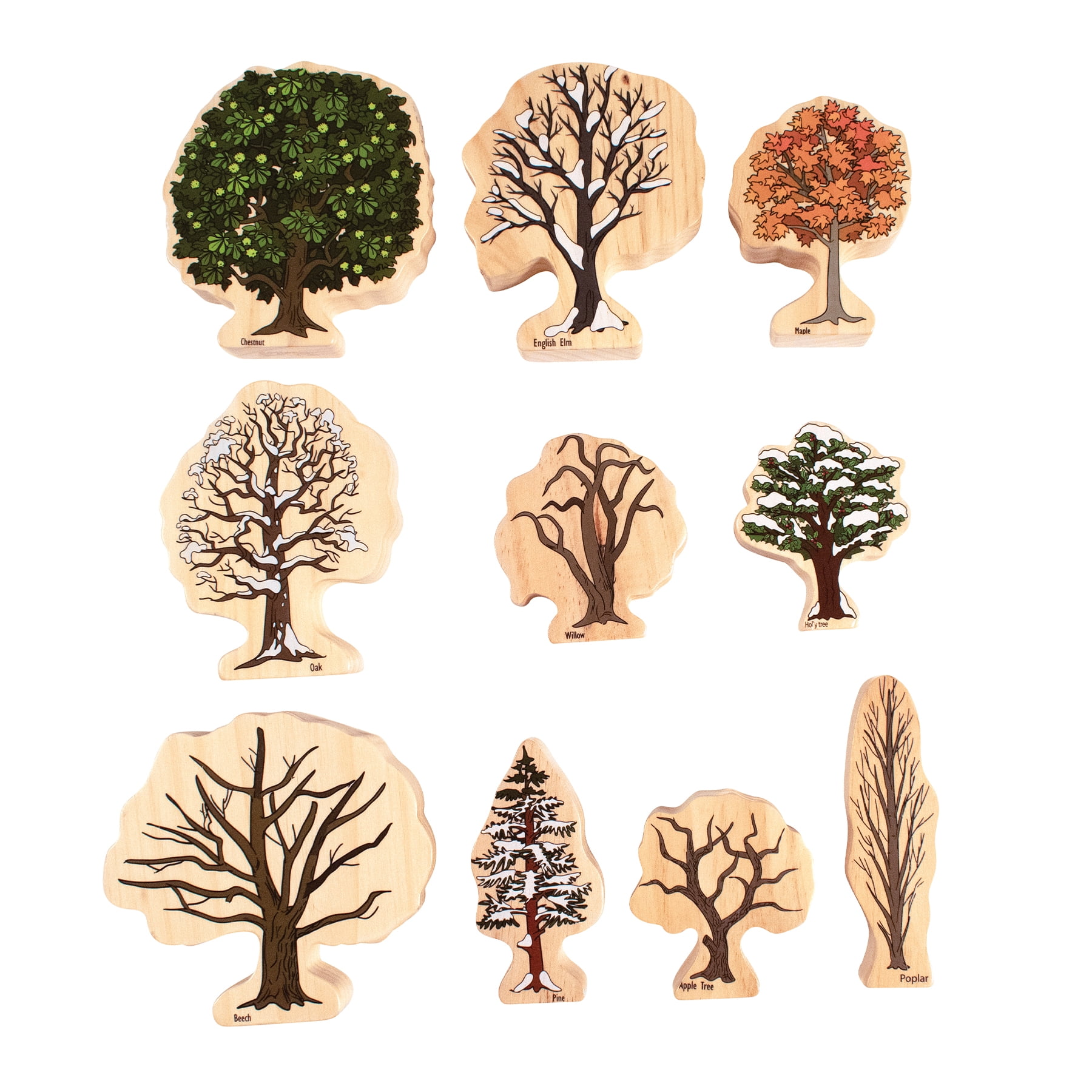 The Freckled Frog Trees of All Seasons Wooden Blocks - Set of 10 - Ages 2+