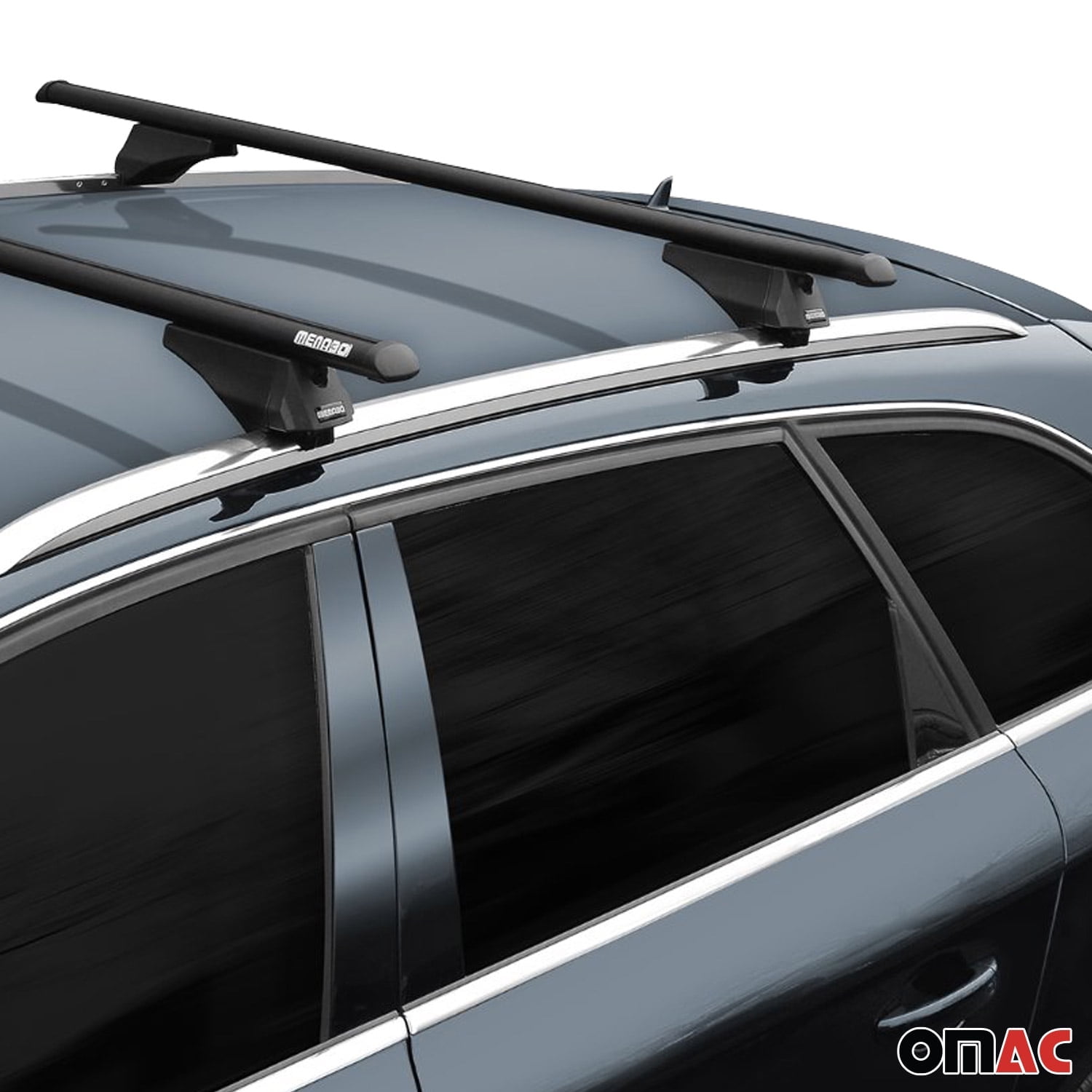 OMAC Top Roof Racks Cross Bars for Mitsubishi Outlander 2014-2020 Black Aluminium 2 Pcs Anti-Theft for Travel Kayak Canoe Surf Ski Snowboard Camping