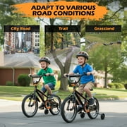 Hykolity Kids Bikes, 16 Inch BMX Style Boys Bicycle Ages 4-6 Years Old, Kids Bicycle for Boys Girls with Training Wheels, Adjustable Seat, Front and Rear Fender, Black