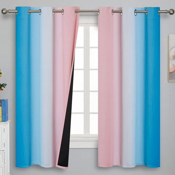 Cortinas Estelar Textiler Ombre Total Blackout Rosa/Azul 160x160 cm