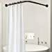 thumbnail image 3 of Misounda Tringle de Rideau de Douche en L, Coins Courbés Réglables, Tringles de Rideau de Douche à Perçage, Installation en Acier Inoxydable 27.5-39.4Ã-35.4-47.2 avec 24 Anneaux de Douche pour Salle de Bain, Baignoire, Magasin de Vêtements - Noir, 3 of 10