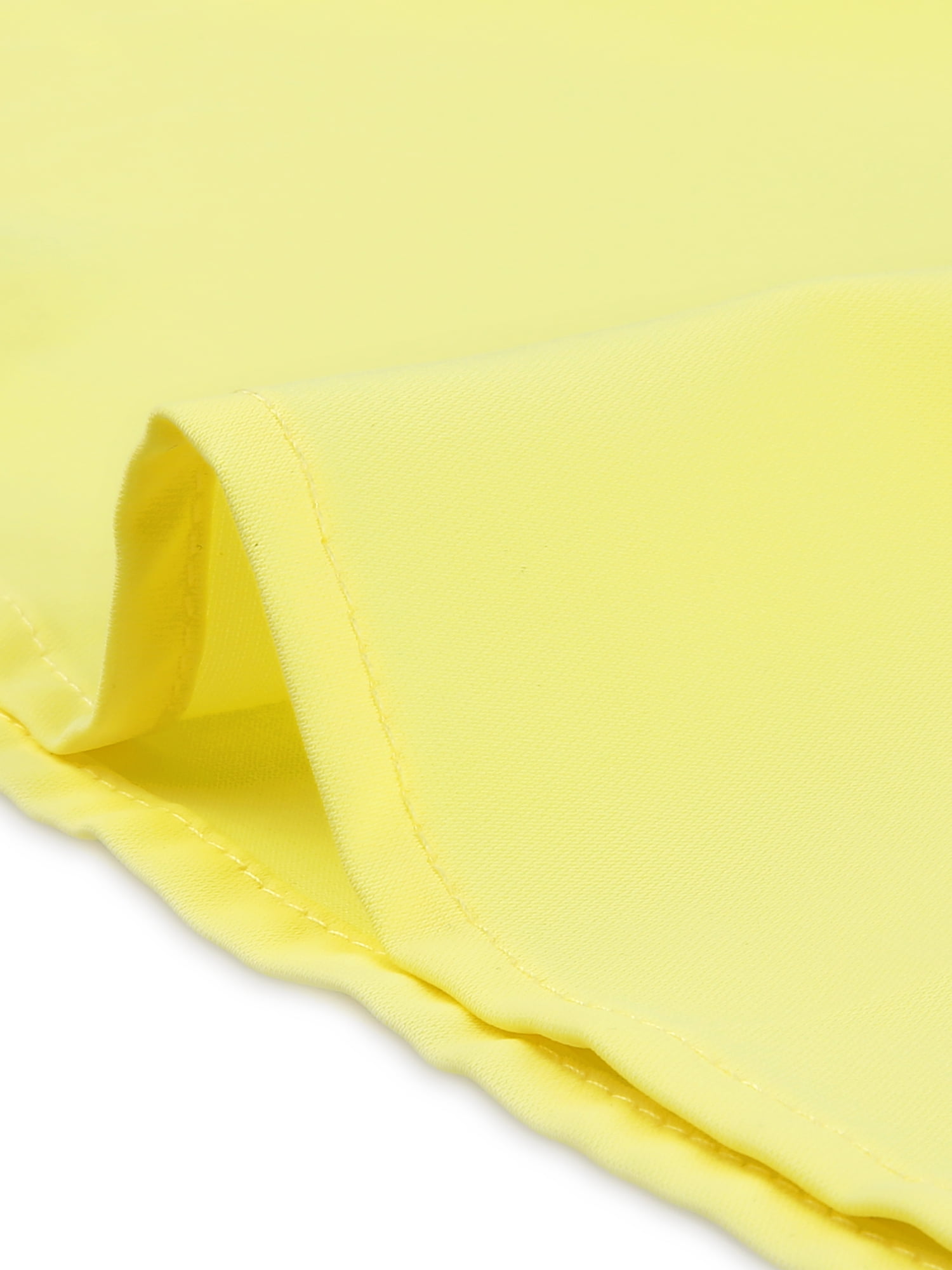 DARING DIVA Women's Ruffled Trim Pleated Plain Blouse Top XS Light Yellow
