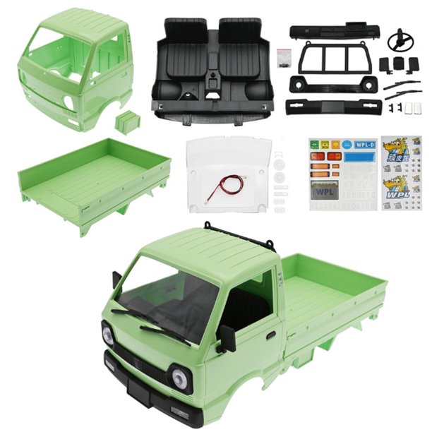 RC CRAWLER CARS Hard Body Shell Racing Remote Control Remote Truck Micro Trux Modificación Reemplazo para WPL D12 Verde 1 set Inevent FN002032-01