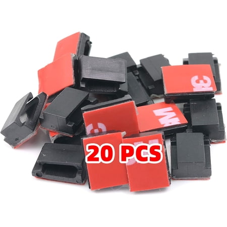 Mini Self Adhesive Car Cable Ties Mounts Holder Compatible with Adhesive Car Charging Cable Clips Camera/GPS Power Cord Wire Management Used with Car/Motor/Office/Home(20PCS)