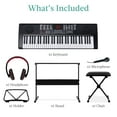 thumbnail image 6 of Best Choice Products 61-Key Beginners Electronic Keyboard Piano Set w/ LED, 3 Teaching Modes, H-Stand, Stool - Black, 6 of 9