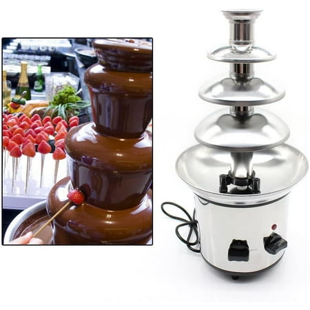 

Miumaeov 4-Tier Stainless Steel Chocolate Fountain Machine Chocolate Heated Waterfall