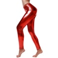 thumbnail image 2 of Ramiter Faux Leather Faux Leather Leggings for Women Tummy Control High Waisted Stretch Dressy Shiny Pleather Wine,2XL, 2 of 4