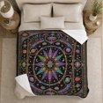 thumbnail image 5 of Rainbow Sacred Geometry Mandala with Planets, Psychedelic Celestial Style for Cosmic Art Lovers, Starry Chart Scene and Birthday Gift, Soft Flannel Blanket, Home Decor, 5 of 9