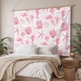 thumbnail image 3 of Pink Ocean Coastal Tapestry for Bedroom Wall Hanging Tapestry, Nautical Starfish Jellyfish Coral Ceiling Backdrop Tapestries Poster Blanket Wall Decor for Teens Room Living Room Dorm 51" x 59", 3 of 8