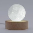 thumbnail image 3 of Justinstones Selenite LED Light Round Wood Display Base for Stone Crystal USB Table Light Home Office Decor, 3 of 5