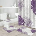 thumbnail image 3 of FMSHPON Floral 4 Piece Bathroom Set Shower Curtain Bath Rug Contour Mat and Toilet Lid Cover, 3 of 8