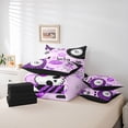 thumbnail image 6 of Erosebridal Dreamy Princess Style Kids 7 Pieces Bedding Comforter Set,Purple Zebra Stripe Print Billiard Full Bedding Set,Reversible, 6 of 7