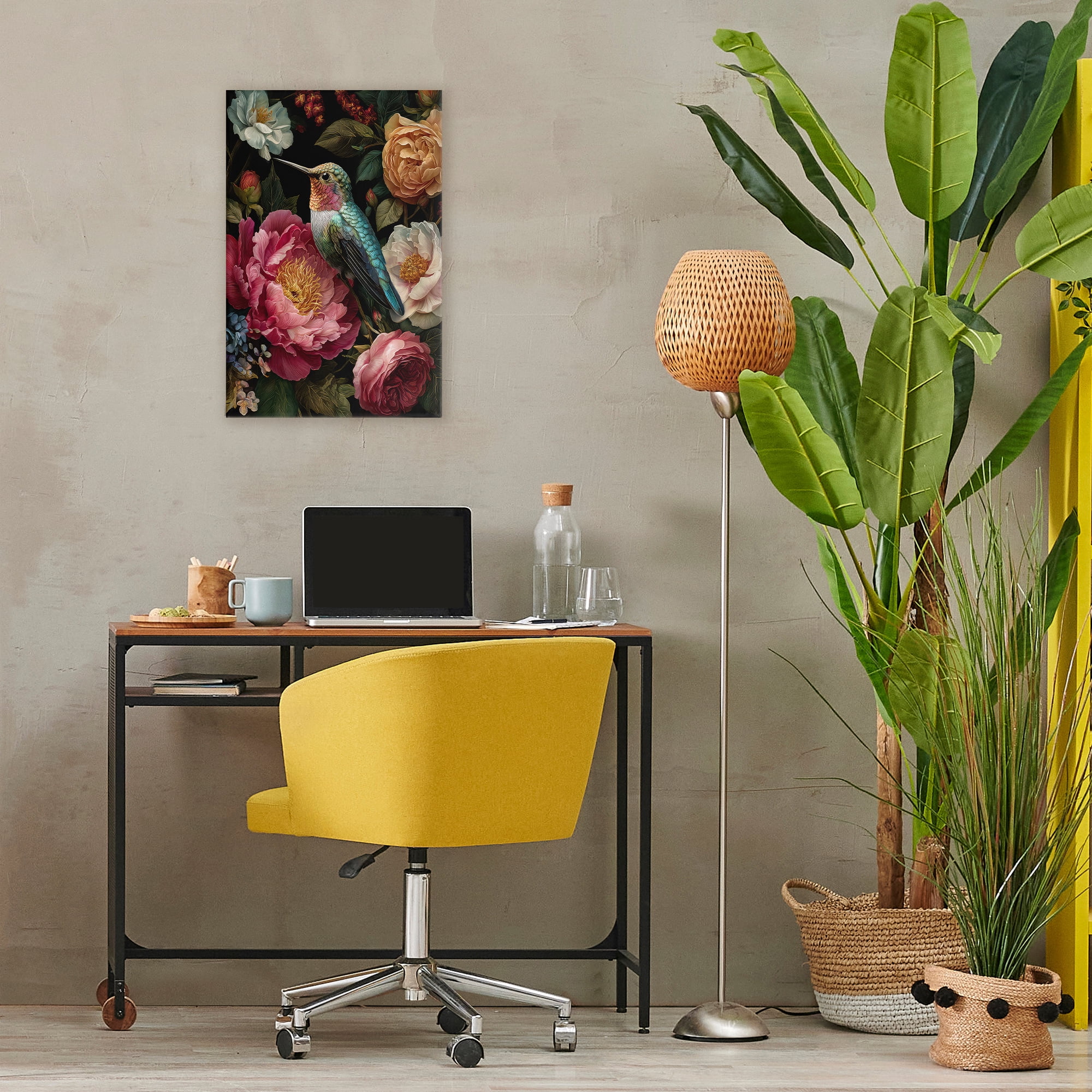 Stupell Industries Hummingbird & Lush Blooms Canvas Wall Art, design by The Wands Want
