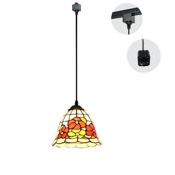 Kiven 1-Light Style Glass Pendant,H-type Track Lighting Pendant Fixture