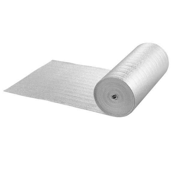 KFFKFF Dual Reflective Insulation Sheet, EPE Foam with Aluminum Foil on Both Sides, 3.2 mm Thickness, 23.8 inches by 50 feet, Efficient Thermal Shield for Windows, RVs, and Roofs