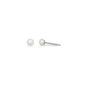 Small White Cultured Freshwater Pearl Stud Post Sterling Silver Earrings