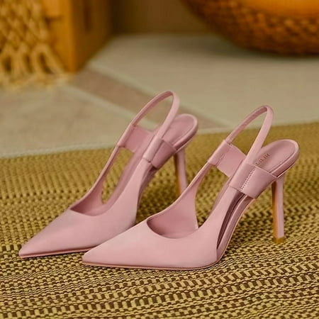 

Women s Solid Color Retro Vintage Sling Back High Heel Shoes Party Wedding Shoes