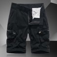 thumbnail image 2 of Summer Solid Color Zipper Casual Pocket Cargo Quarter Shorts, 2 of 4