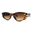 thumbnail image 1 of Womens Art Deco Mod Thick Temple Cat Eye Sunglasses Tortoise Brown, 1 of 4