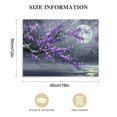 thumbnail image 2 of Nawypu Purple Plum Blossom Flower Painting on Canvas Black and White Seascape Wall Art Abstract Artwork for Bedroom Decor, 2 of 5