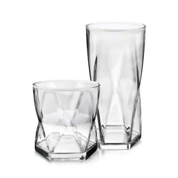 Juego de Vasos Crisa Vidrio Transparente Diseño Rombus