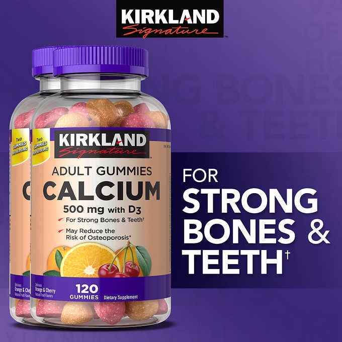 Kirkland Calcium 500 Mg With D3 240 Adult Gummies Walmartcom