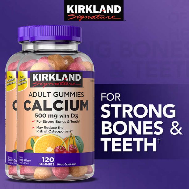 KS Calcium 500 mg. with D3, 240 Adult Gummies