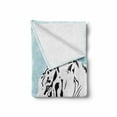 thumbnail image 2 of Tiger Soft Flannel Fleece Throw Blanket, White Bengal Beast Lies Against Snowy Background Eyes Majestic Nature, Cozy Plush for Indoor and Outdoor Use, 60" x 80", Turquoise Black, by Ambesonne, 2 of 6