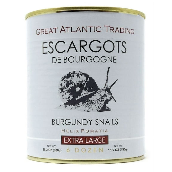 Great Atlantic Trading Burgundy Snail Escargots, 72 Piece, 1.76 Pound Canned Seafood
