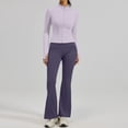 thumbnail image 5 of VISALY 2 Piece Tracksuit Sets Long Sleeve Zipper Jacket with Athletic High Waist Flare Long Leggings Slim Fit Casual Sport Workout Outfit Athleisure Tracksuit Jogger Loungewear Set Light Violet Xl, 5 of 8