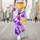 thumbnail image 3 of Gibobby Pantalones mujer invierno Pantalón deportivo sanitario con cintura diaria y estampado floral Legging elástico largo informal para mujer(Morado,G), 3 of 4