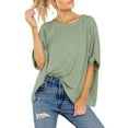 thumbnail image 2 of UVN Oversized T Shirt for Women Summer Casual Short Sleeve Tee Ladies Loose Crewneck Tops, 2 of 7