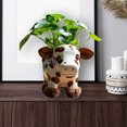 thumbnail image 4 of Cow Planter Pot, Cute Animal Resin Flower Pot with Drainage Hole for Succulents, Small Indoor Plants, Home Desk Decor, Garden & Balcony Decoration, Unique Gift for Plant Lovers, White, 4 of 6