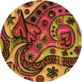 thumbnail image 1 of Ahgly Company Machine Washable Indoor Round Transitional Saffron Red Area Rugs, 5' Round, 1 of 7