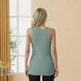 thumbnail image 4 of VICHVVY Women Tank Tops V Neck Summer Slim Slim Stretch Workout Sleeveless Tops Ribbed Racerback Blouses Moss green Middle, 4 of 7
