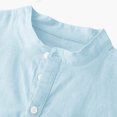 thumbnail image 5 of Inleife Mens Shirts Plus Size Fashion Men Casual Short Sleeve V-Neck Solid Button Shirt Tops, 5 of 6