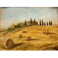 thumbnail image 2 of Monahan, Jodi 14x12 Black Ornate Wood Framed with Double Matting Museum Art Print Titled - Tuscan Hayfield, 2 of 4