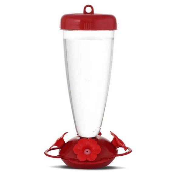 Comedero para colibríes Perky-Pet, relleno superior, 710 ml, plástico transparente/rojo