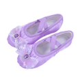 thumbnail image 2 of jianru Ballet Shoes for Girls Elastic Straps Non Slip Soft Sole Lace Bow Satin Professional Dance Shoes for Toddler Kids, 2 of 9