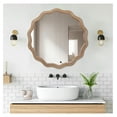 thumbnail image 3 of 23.62" Wavy Wall Mirror, Round Scalloped Decorative Mirror - Farmhouse Wood Framed Circle Mirror for Bathroom, Living Room, Nursery, 3 of 9