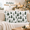 thumbnail image 5 of LOMYOLO Christmas Throw Pillow Covers Set of 2, 18x18IN Chenille Double Side Xmas Decorative Pillow Covers Soft Farmhouse Holiday Cushion Covers for Sofa Couch Bed, Christmas Tree Reindeer Snowflake, 5 of 8