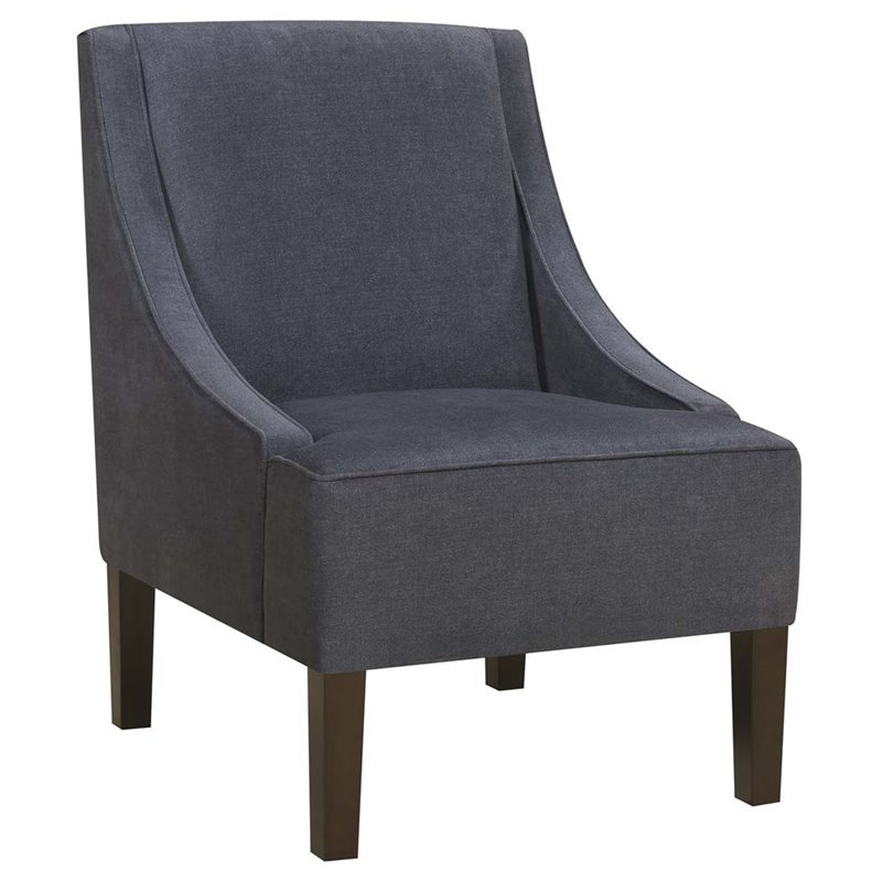 PRI Faux Denim Upholstered Accent Chair in Darkwash Blue - Walmart.com