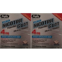 Rugby Sugar Free Nicotine Polacrilex Gum Stop Smoking Aid, 110 ct, 2-Pack