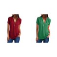 thumbnail image 1 of (Lot de 2) Rinsvye T-Shirt Ample Décontracté à Fermeture Éclair Col à Manches Longues pour Femmes, 1 of 6
