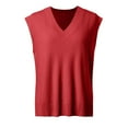 thumbnail image 4 of Ediodpoh Ribbed Knit Sweater Vest Oversized Sleeveless Top Casual Layering Piece for Fall Winter Fashion Comfortable Soft Yarn Sweater Vest Red S, 4 of 7