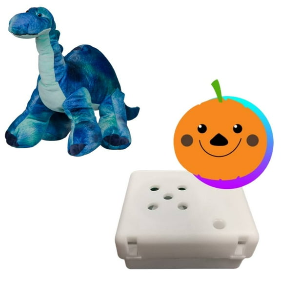 Burly The Brachiosaur 16 Inch Halloween Plush Toy with Removable Spooky Sound ModuleCreepy Eerie Noises & "Happy Halloween" Voice– Perfect for Halloween Decor, Trick-or-Treat Gifts & Props